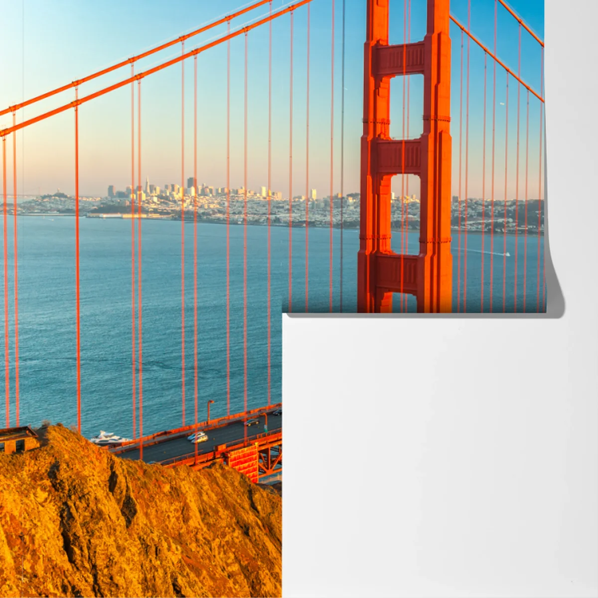 Fototapete Golden Gate bei sonnenuntergang Fototapete Golden Gate bei sonnenuntergang