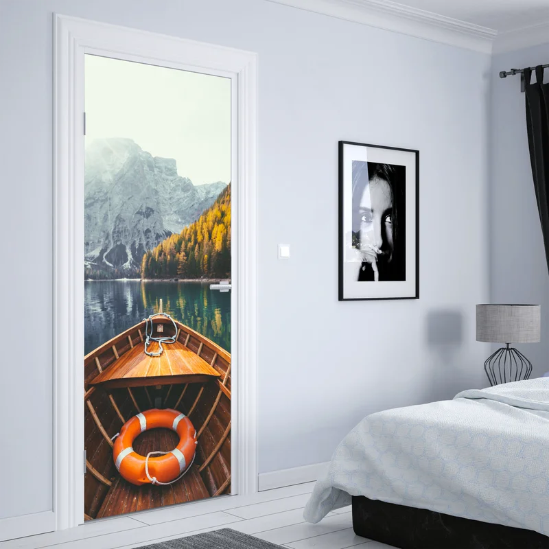 Türaufkleber sonnenaufgang am Lago di Braies