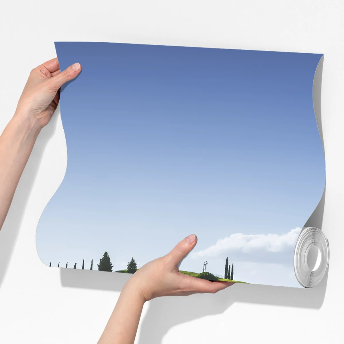 Fototapeta wiejska droga w Toskanii przez zielone wzgórza Fototapeta wiejska droga w Toskanii przez zielone wzgórza