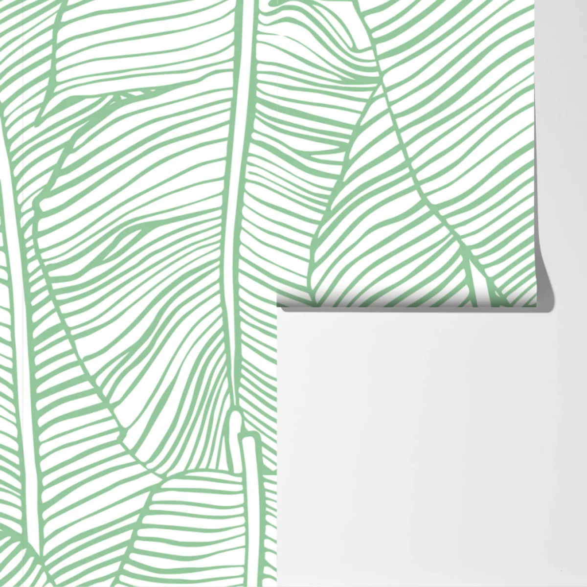 Fototapete mintfarbenes bananenblattmuster Fototapete mintfarbenes bananenblattmuster
