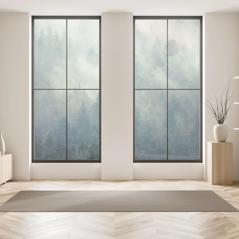 Fensteraufkleber nebliger immergrüner wald Fensteraufkleber nebliger immergrüner wald