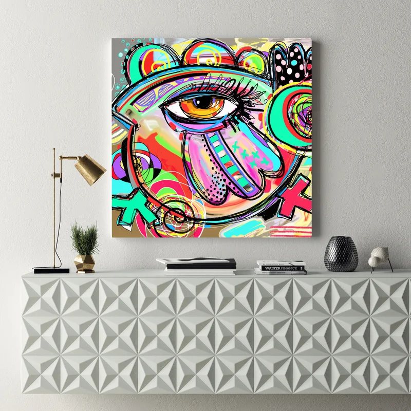 Leinwandbild lebhaftes abstraktes auge im pop-art stil Leinwandbild lebhaftes abstraktes auge im pop-art stil