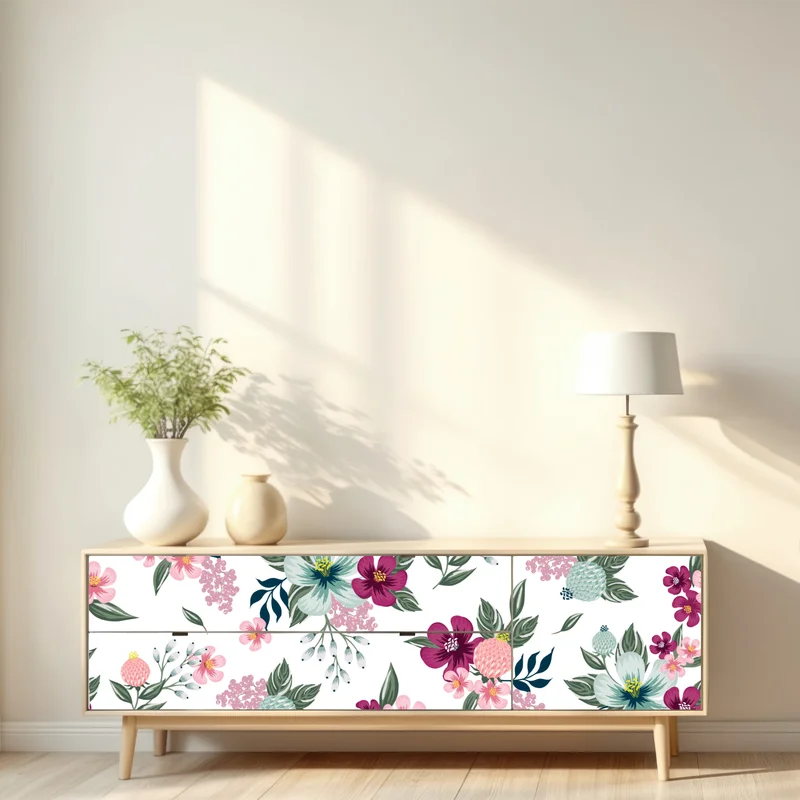 Repositionierbarer Aufkleber pastell blumenmuster