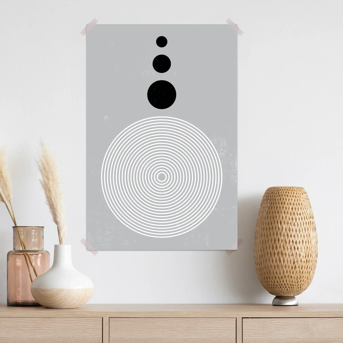 Poster minimalistische abstrakte konzentrische kreise • Poster bei Wallnifity® Poster minimalistische abstrakte konzentrische kreise • Poster bei Wallnifity®