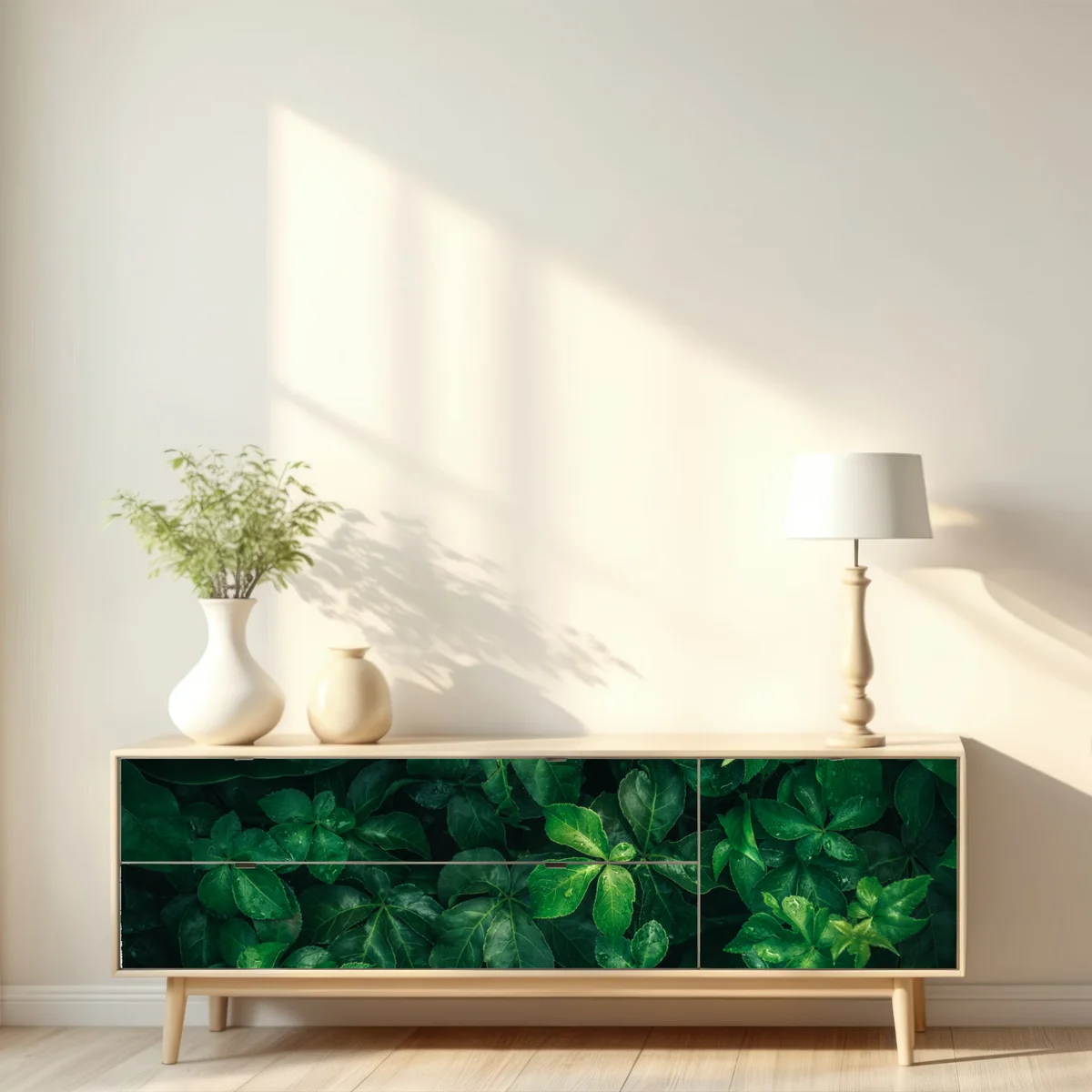 Repositionierbarer Aufkleber üppiges tropisches grünes laub Repositionierbarer Aufkleber üppiges tropisches grünes laub