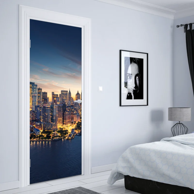 Türaufkleber Manhattan panorama bei sonnenaufgang