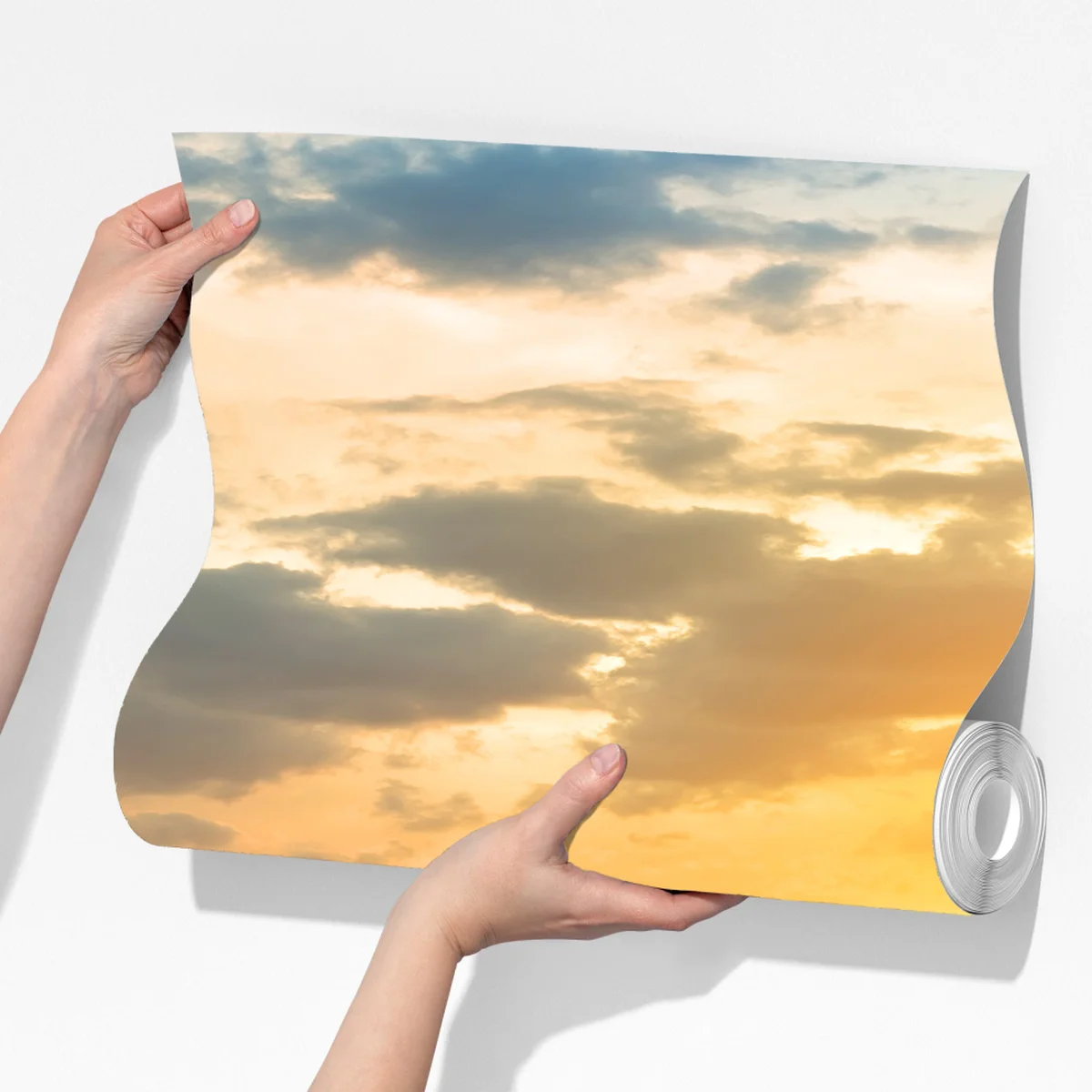 Fototapete ruhiger sonnenuntergang am fluss im grünen wald Fototapete ruhiger sonnenuntergang am fluss im grünen wald