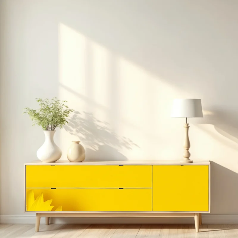 Repositionierbarer Aufkleber drei sonnenblumen auf gelbem hintergrund Repositionierbarer Aufkleber drei sonnenblumen auf gelbem hintergrund