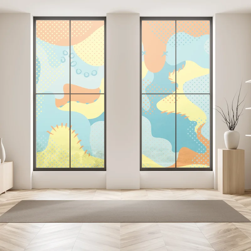 Naklejka na okno żywy abstrakcyjny motyw pop-art