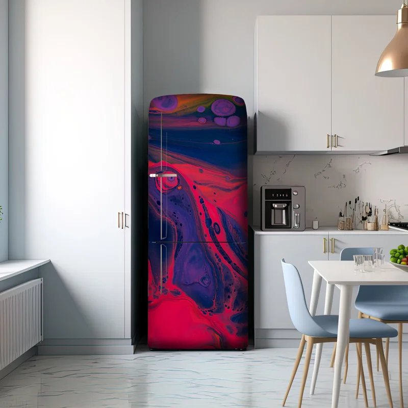 Kühlschrankaufkleber leuchtende pinke abstrakte flüssige kunst