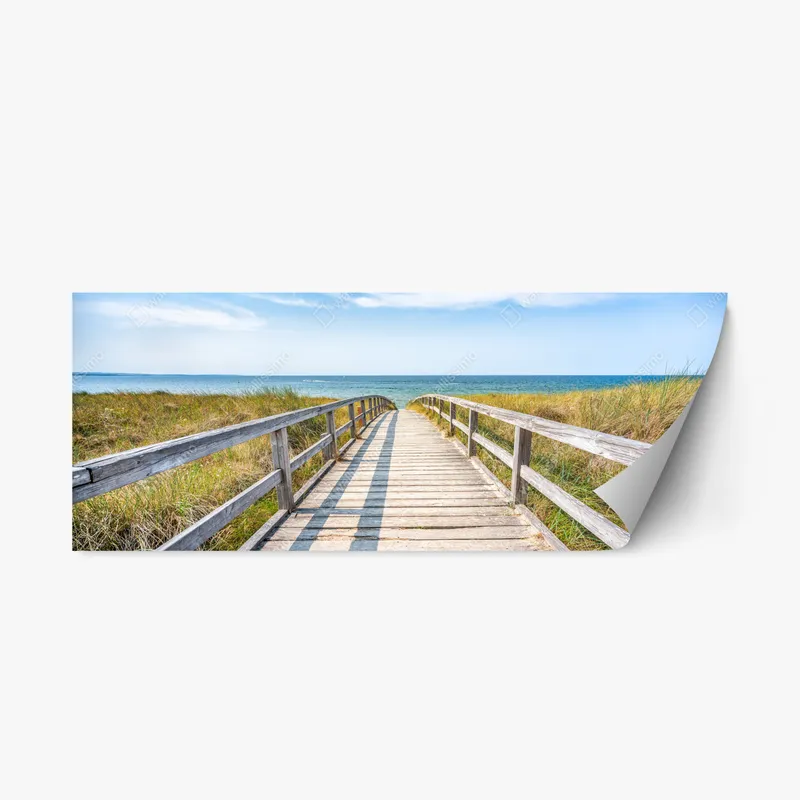 Repositionierbarer Aufkleber steg zum meer