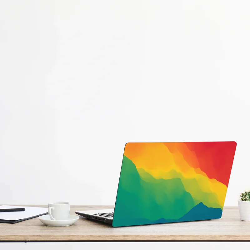 Naklejka na laptopa żywy warstwowy gradient górski