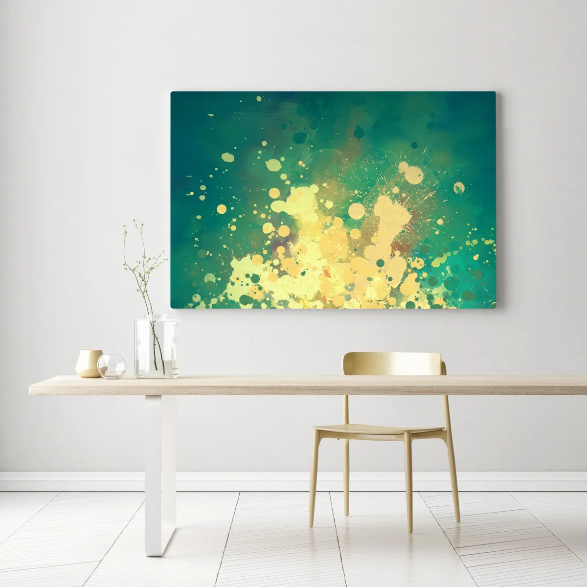 Leinwandbild türkiser aquarellausbruch abstrakt Leinwandbild türkiser aquarellausbruch abstrakt