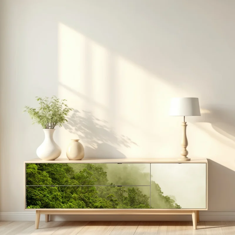 Repositionierbarer Aufkleber nebeliger regenwald bei Cairns Repositionierbarer Aufkleber nebeliger regenwald bei Cairns