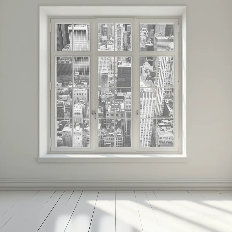 Fensteraufkleber schwarzweiße stadtsilhouette