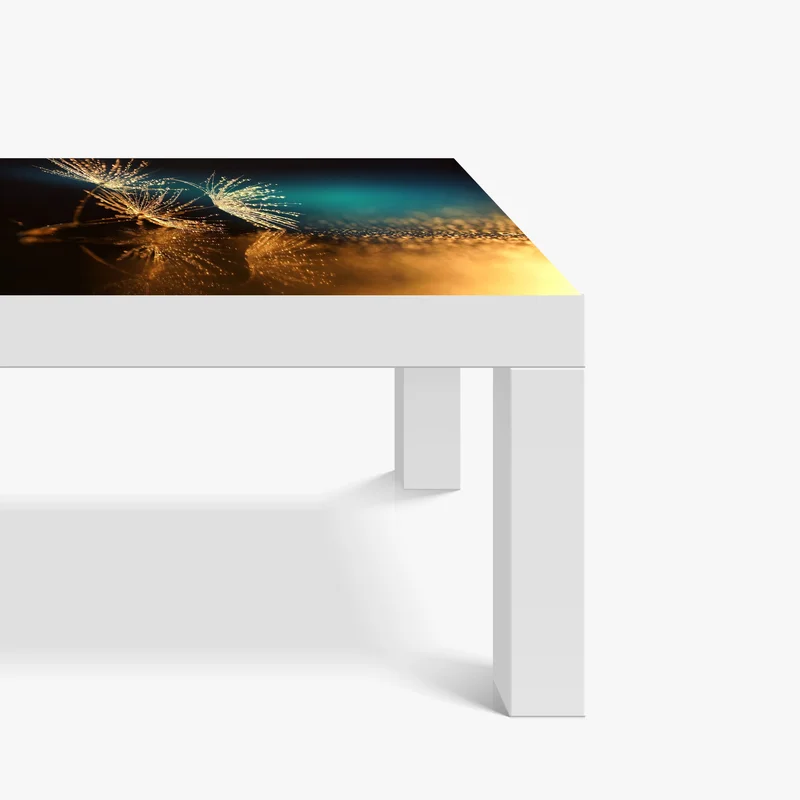 Tischaufkleber und Schreibtischaufkleber goldene reflexion von löwenzahnsamen