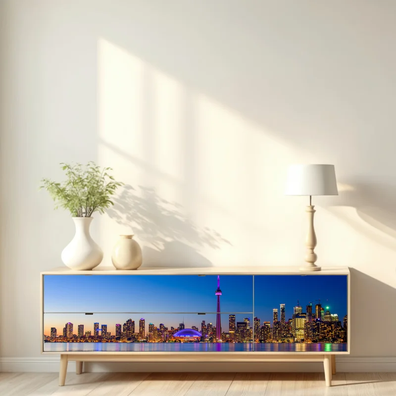 Repositionierbarer Aufkleber Toronto skyline bei dämmerung