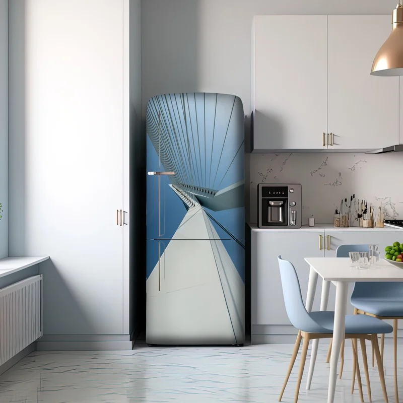 Kühlschrankaufkleber aufsteigende linien: moderner brückenpylon