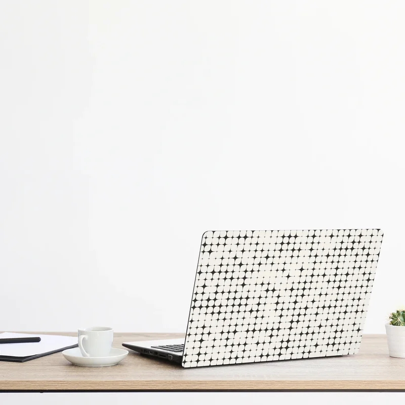 Laptop-Aufkleber monochromes geometrisches punktmuster