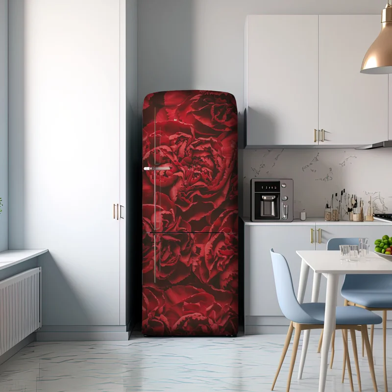 Kühlschrankaufkleber vintage rote nelken blumenmuster Kühlschrankaufkleber vintage rote nelken blumenmuster