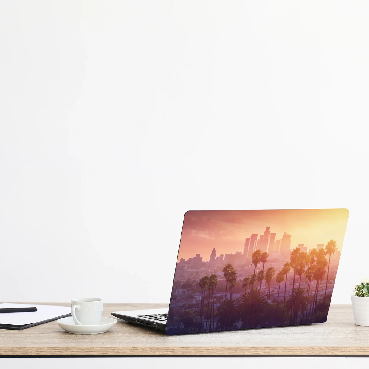 Laptop-Aufkleber Los Angeles goldener sonnenuntergang über der skyline Laptop-Aufkleber Los Angeles goldener sonnenuntergang über der skyline
