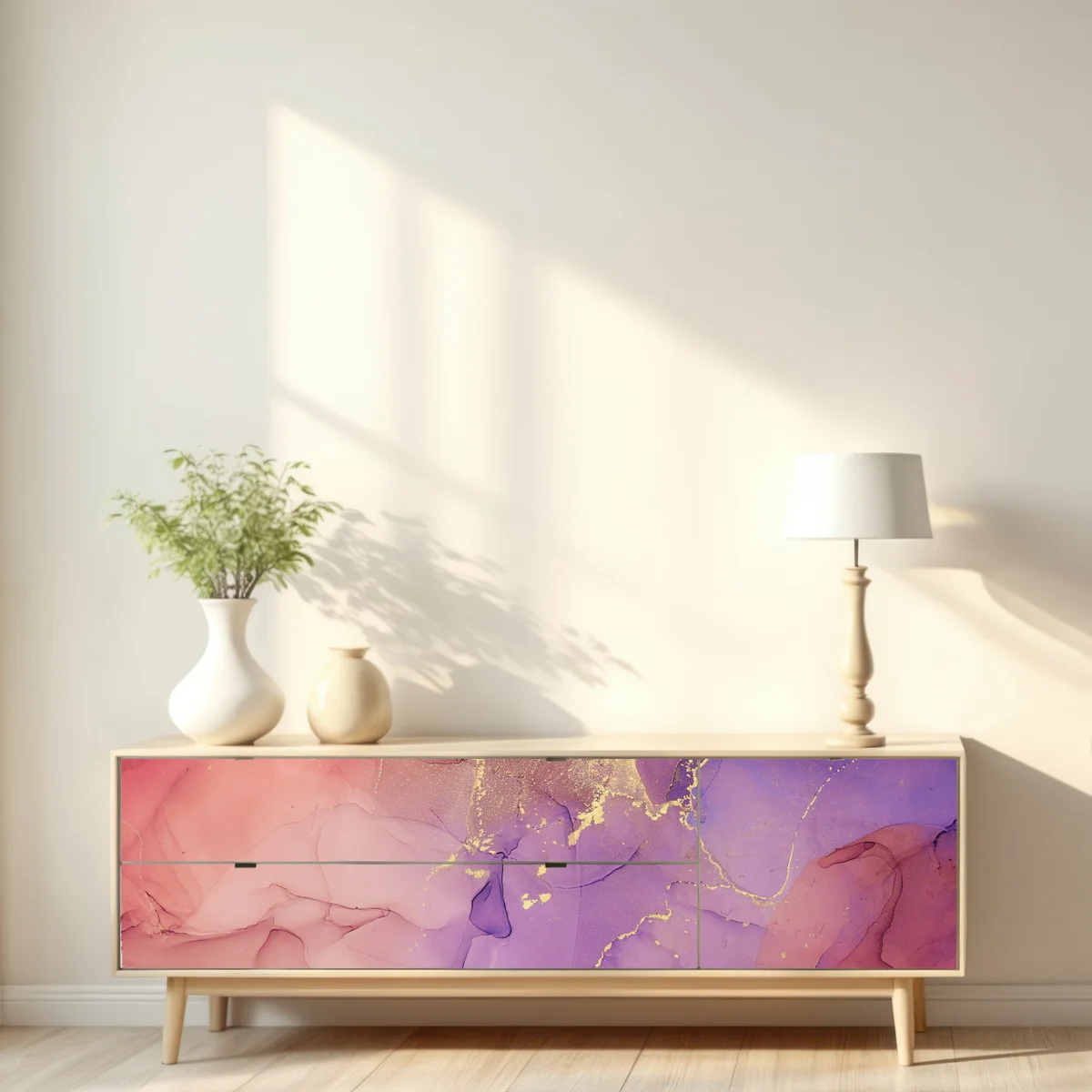 Repositionierbarer Aufkleber ätherische rosa und lila marmoroptik Repositionierbarer Aufkleber ätherische rosa und lila marmoroptik