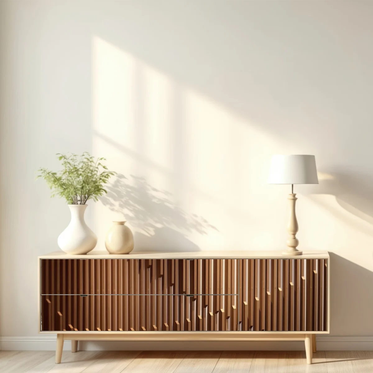 Repositionierbarer Aufkleber warmes muster aus holzlamellen für die wand Repositionierbarer Aufkleber warmes muster aus holzlamellen für die wand