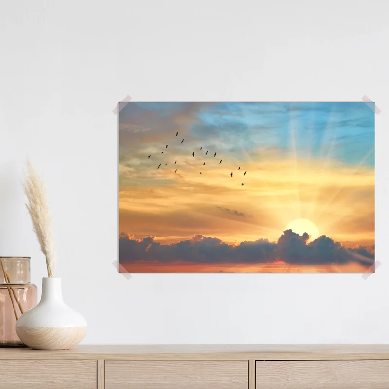 Poster goldener sonnenaufgang über den wolken Poster goldener sonnenaufgang über den wolken