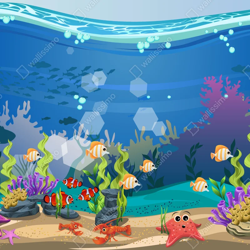 Laptop-Aufkleber verspielte unterwasserwelt mit korallenriff Laptop-Aufkleber verspielte unterwasserwelt mit korallenriff