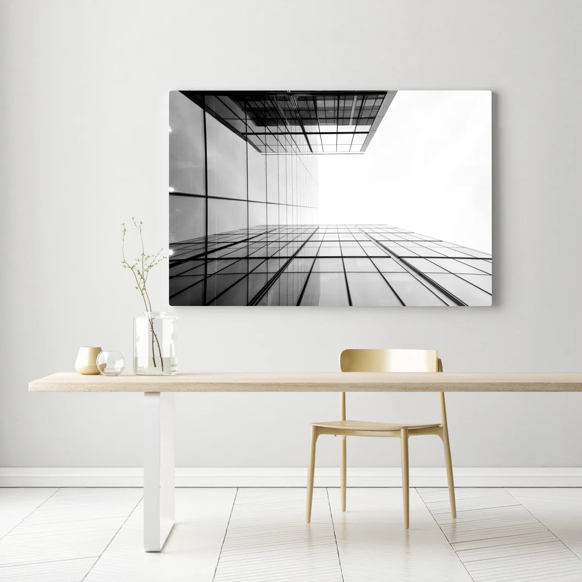 Leinwandbild minimalistische glasfassade perspektive Leinwandbild minimalistische glasfassade perspektive