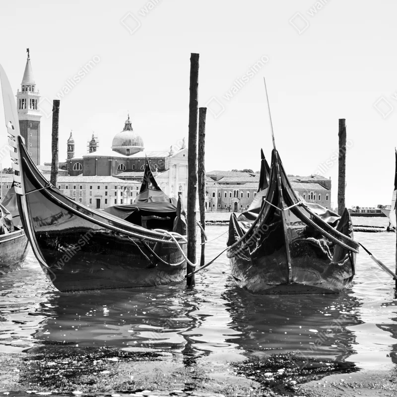 Kühlschrankaufkleber vertäute gondeln in Venedig Kühlschrankaufkleber vertäute gondeln in Venedig