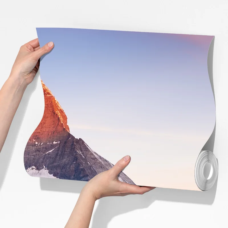 Fototapete Matterhorn bei sonnenaufgang über dem alpensee Fototapete Matterhorn bei sonnenaufgang über dem alpensee