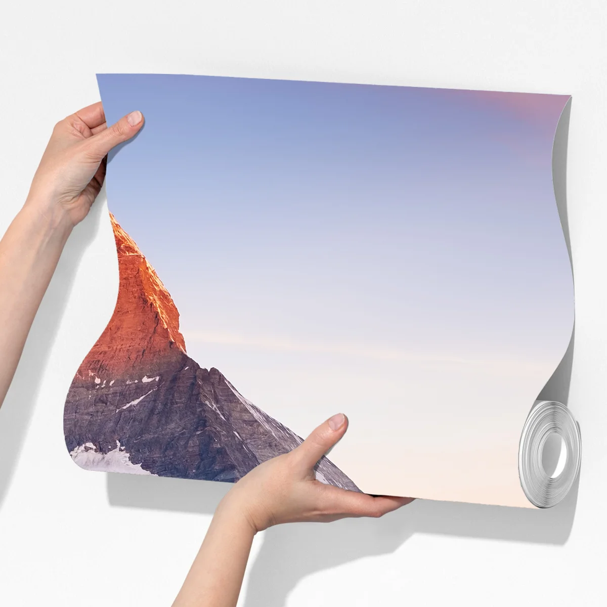 Fototapete Matterhorn bei sonnenaufgang über dem alpensee Fototapete Matterhorn bei sonnenaufgang über dem alpensee