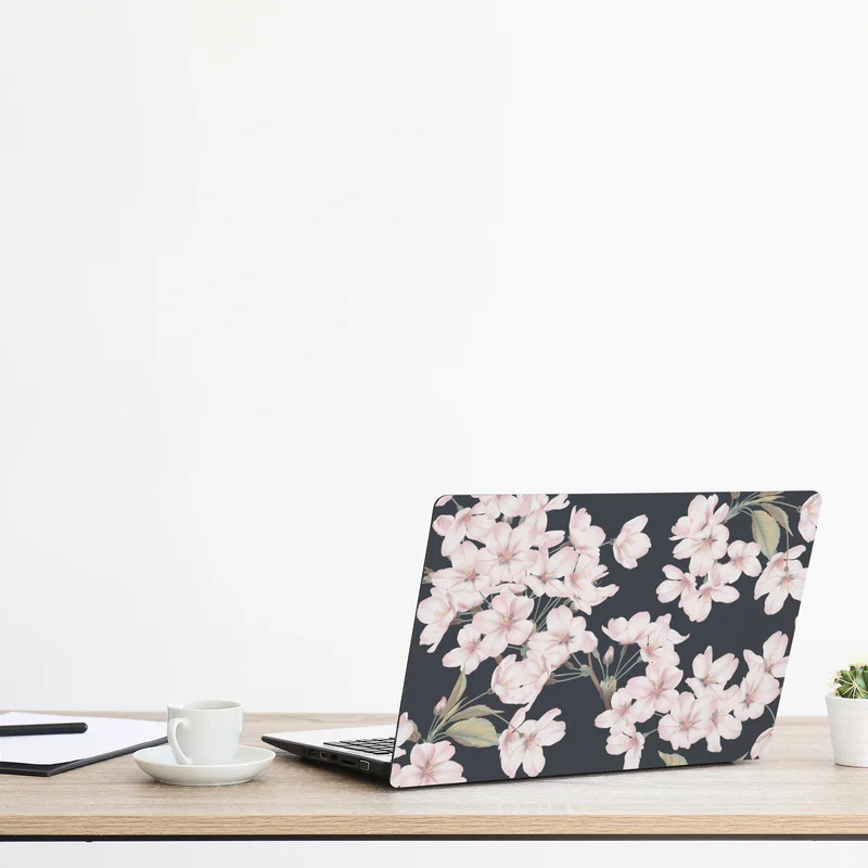 Laptop-Aufkleber zartes kirschblütenmuster