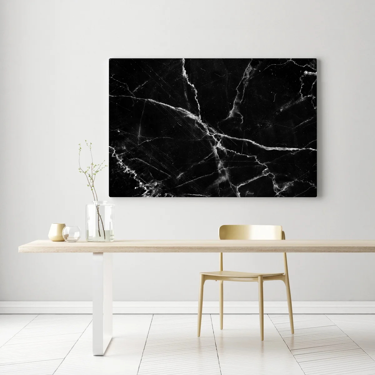 Leinwandbild schwarzer marmor mit weißen adern Leinwandbild schwarzer marmor mit weißen adern