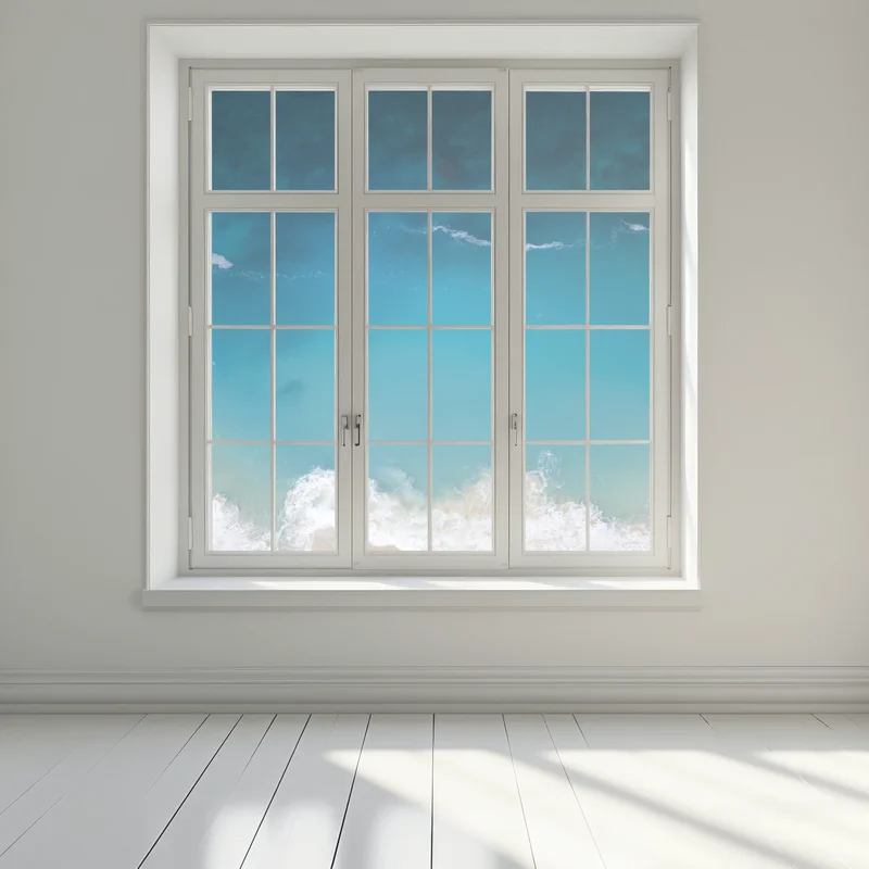 Fensteraufkleber luftaufnahme der türkisfarbenen küste von Nusa Penida