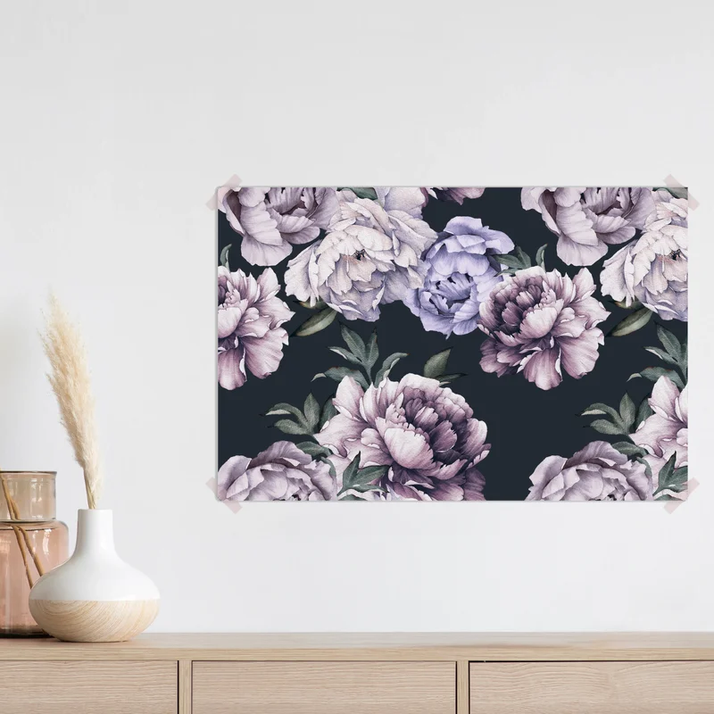 Poster lavendel pfingstrose aquarell blumenmuster • Poster bei Wallnifity® Poster lavendel pfingstrose aquarell blumenmuster • Poster bei Wallnifity®