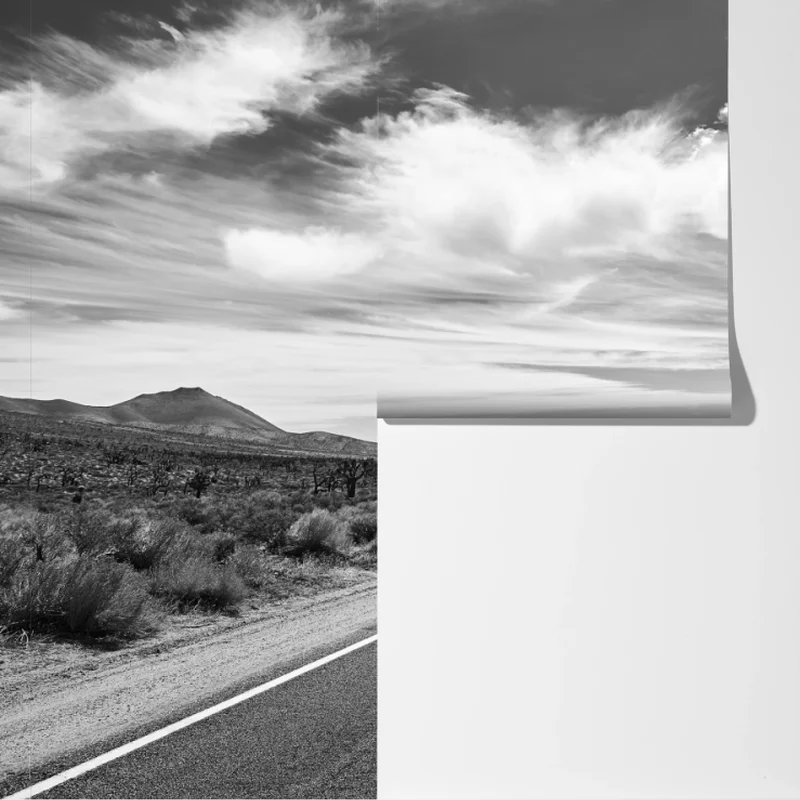 Fototapeta Dolina Śmierci otwarta droga w czerni i bieli Fototapeta Dolina Śmierci otwarta droga w czerni i bieli