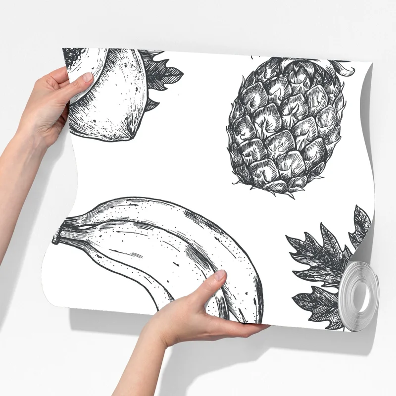 Fototapete handgezeichnetes muster tropischer früchte Fototapete handgezeichnetes muster tropischer früchte