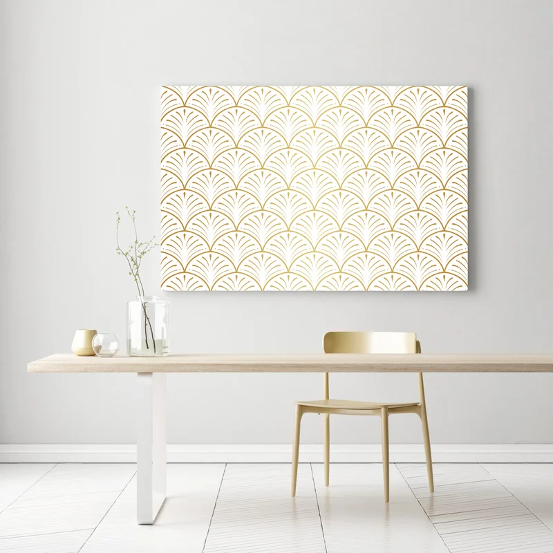 Leinwandbild goldenes art deco fächermuster Leinwandbild goldenes art deco fächermuster