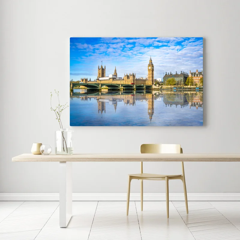 Leinwandbild London skyline mit spiegelung auf dem fluss Leinwandbild London skyline mit spiegelung auf dem fluss