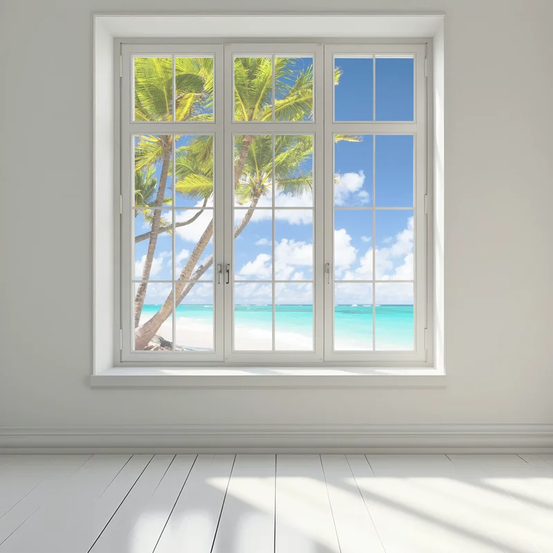 Fensteraufkleber tropischer palmstrand in Punta Cana Fensteraufkleber tropischer palmstrand in Punta Cana