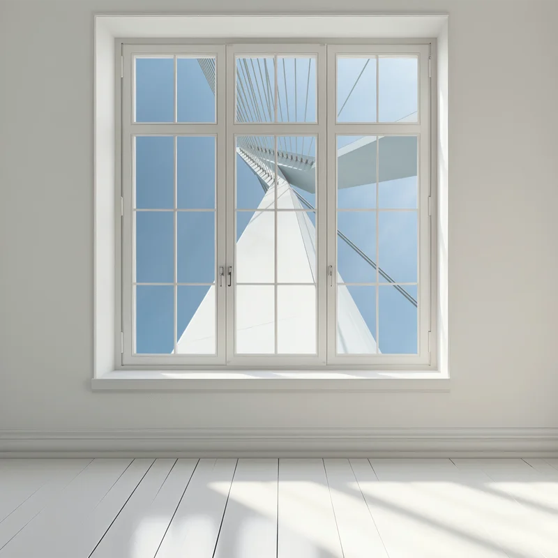 Fensteraufkleber aufsteigende linien: moderner brückenpylon