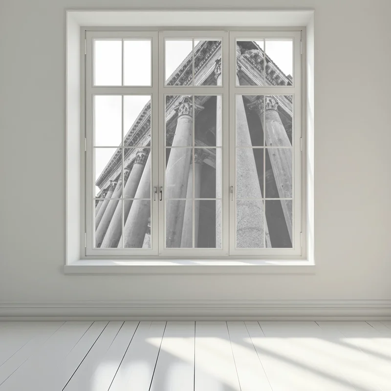 Naklejka na okno monumentalne kolumny Panteonu w Rzymie