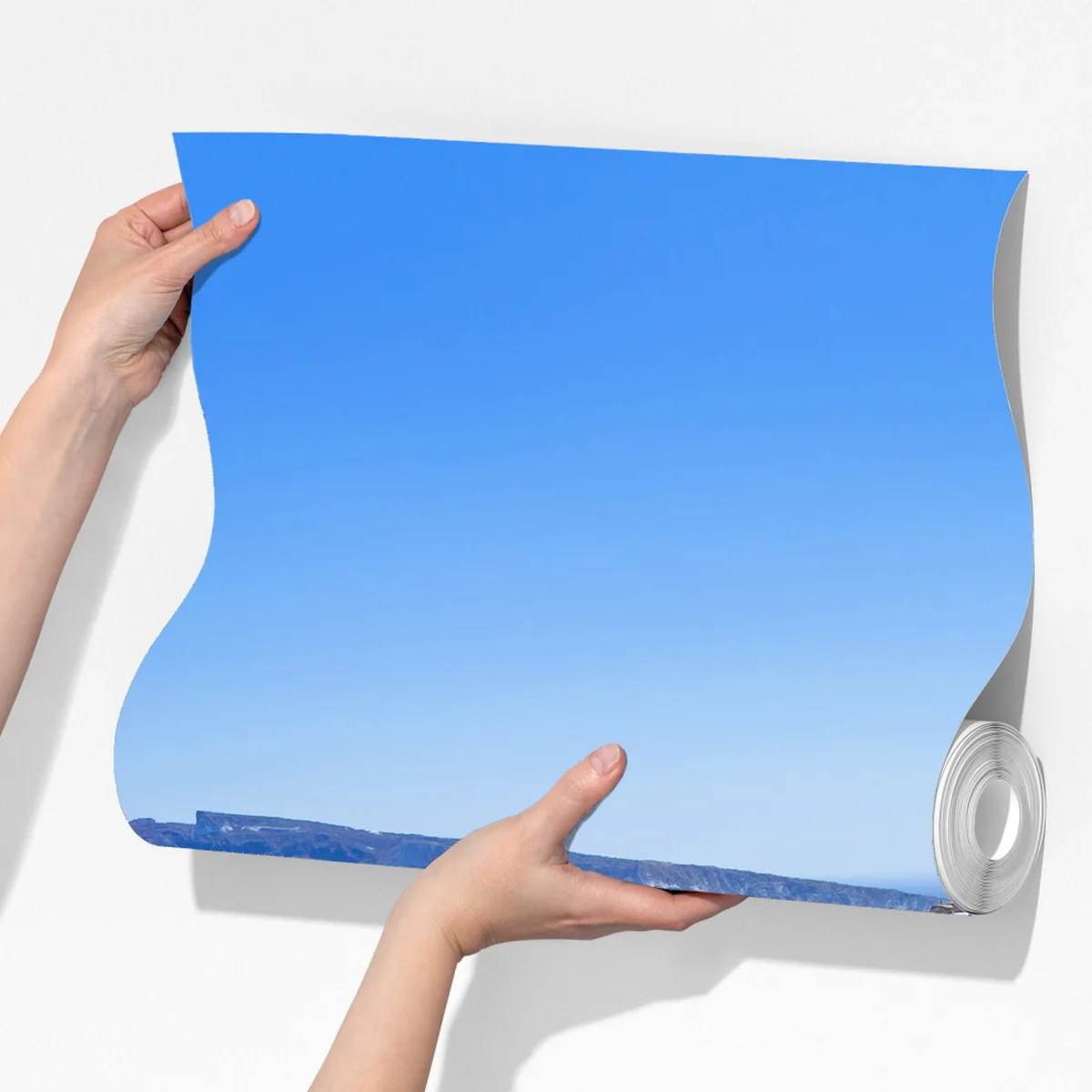 Fototapete Santorini blaue kuppeln über der kaldera Fototapete Santorini blaue kuppeln über der kaldera