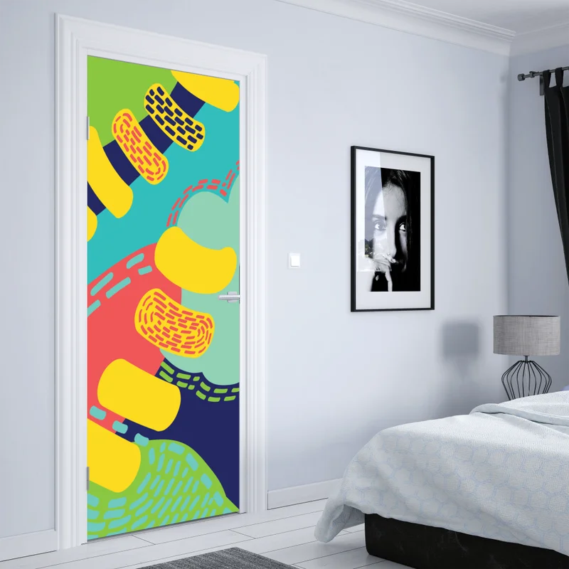 Türaufkleber leuchtendes abstraktes muster Türaufkleber leuchtendes abstraktes muster