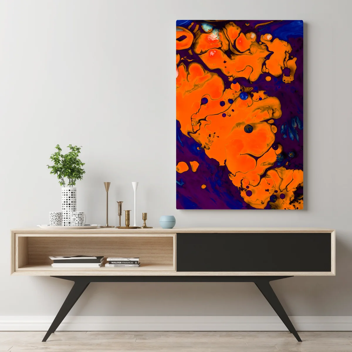 Leinwandbild intensiver oranger fluss Leinwandbild intensiver oranger fluss