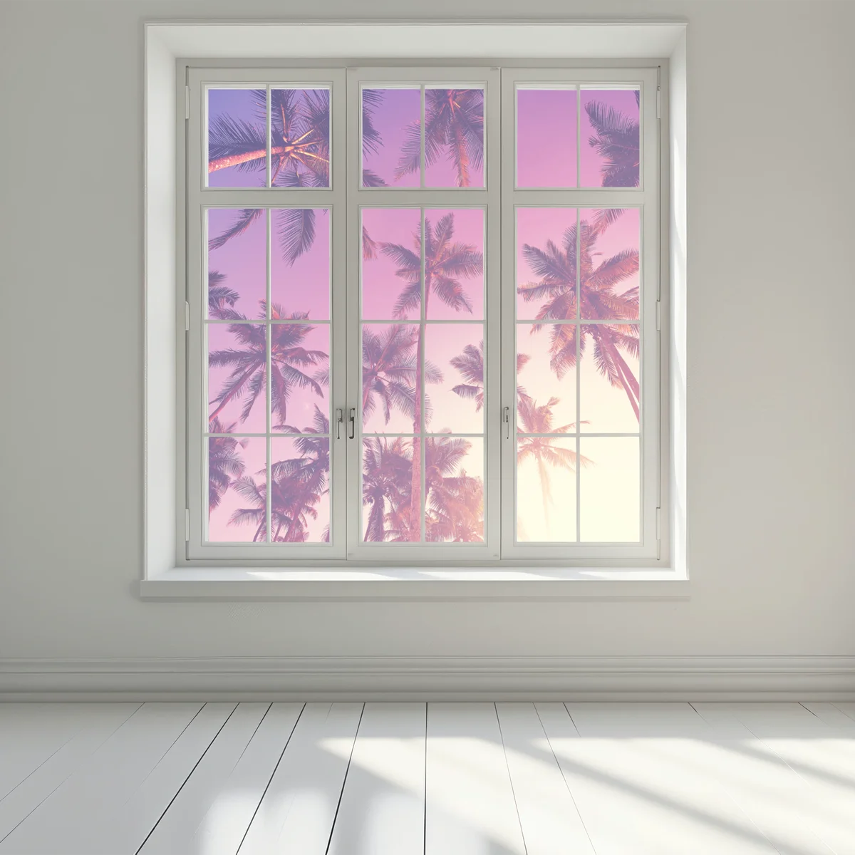 Fensteraufkleber tropische palmen beim sonnenuntergang Fensteraufkleber tropische palmen beim sonnenuntergang