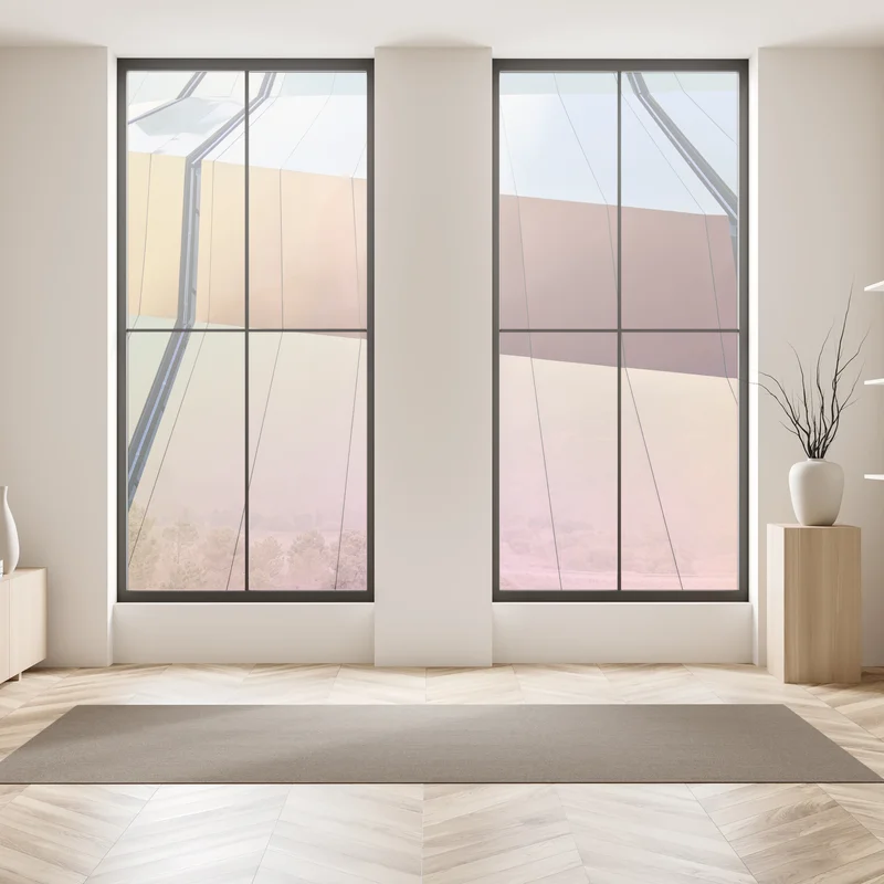 Fensteraufkleber irisierende moderne fassade aus paneelen