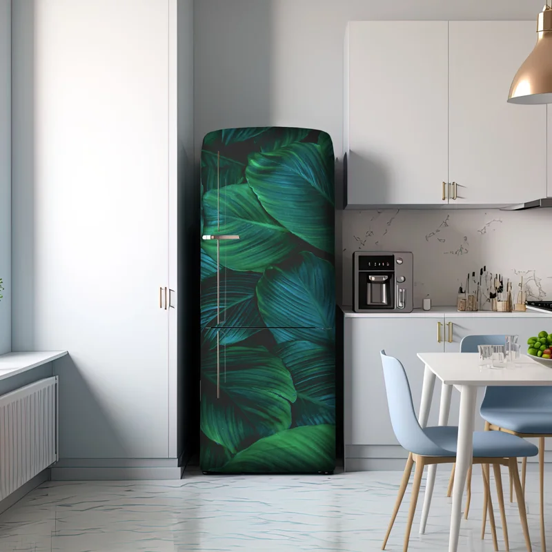 Kühlschrankaufkleber üppige tropische blätter